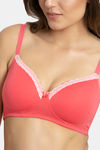 Zivame Padded Non Wired 3/4th Coverage Bra - Calypso Coral — thumbnail 4